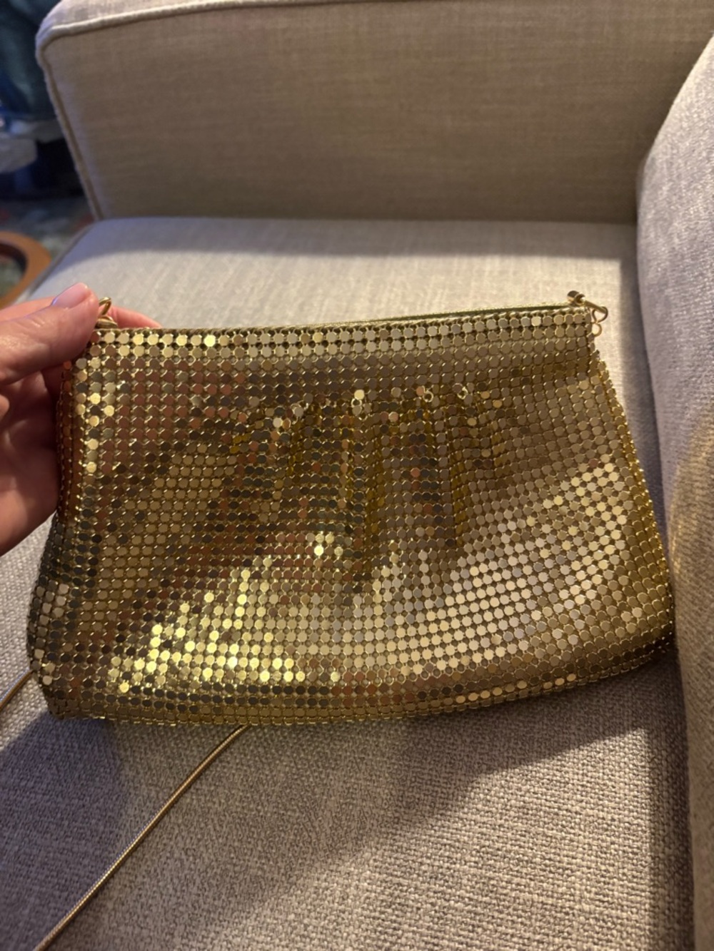 NWOT GOLD CHAIN MAIL EVENING CLUTCH/SHOULDER BAG BRAND NEW NEVER USED GORGEOUS